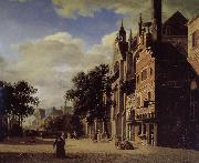 Jan van der Heyden Gothic churches oil painting